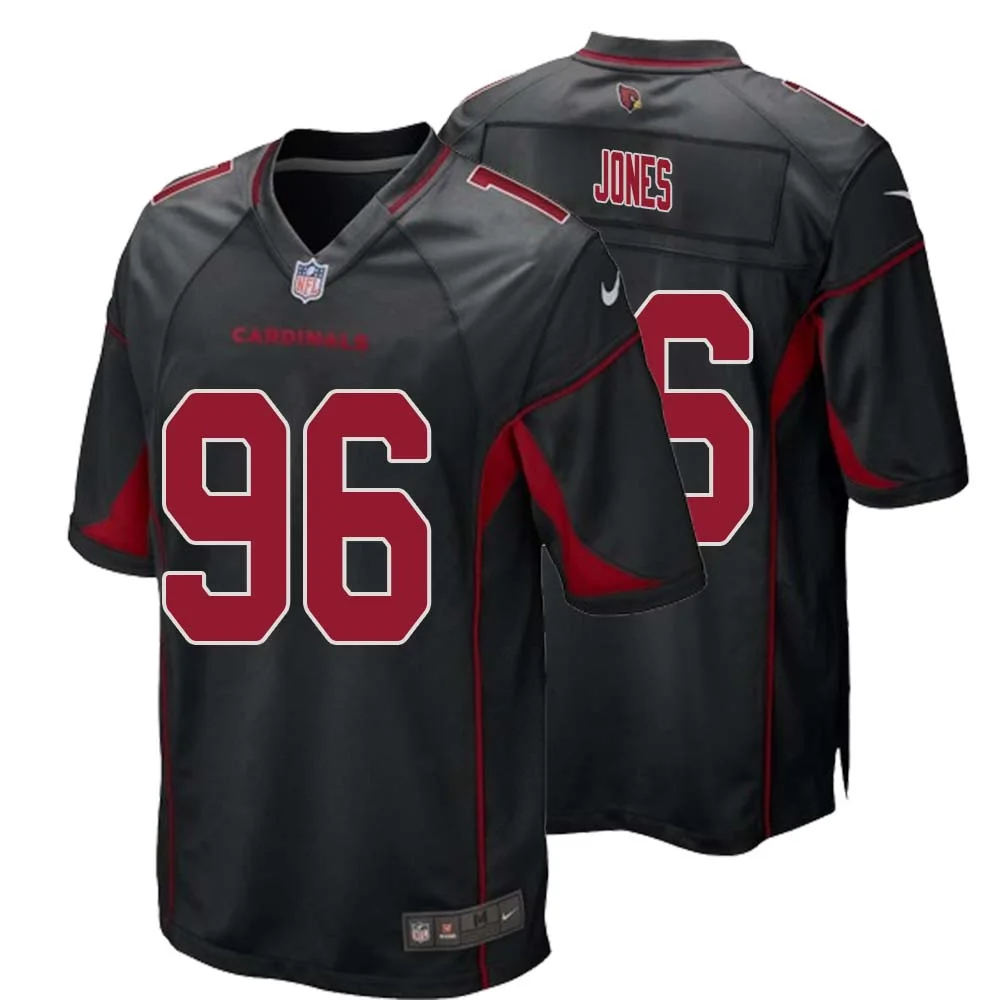 Naquan Jones No 96 Arizona Cardinals Alternate Game Jersey Cardinal for Men 1