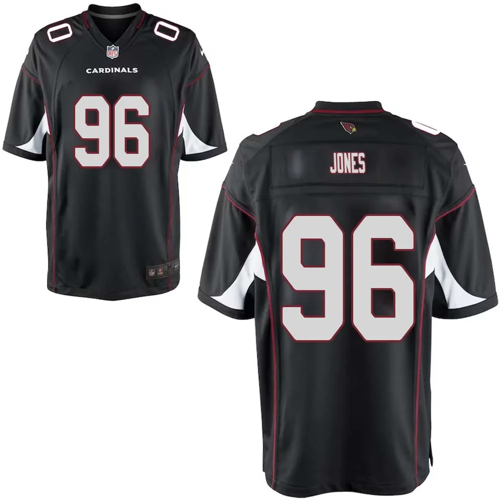 Naquan Jones No 96 Arizona Cardinals Black Alternate Game Jersey Cardinal for Youth