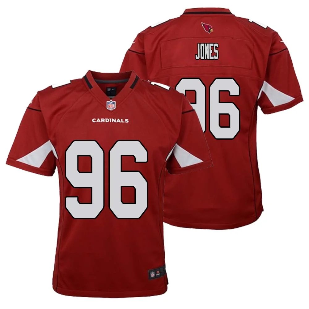 Naquan Jones No 96 Arizona Cardinals Home Game Jersey Cardinal for Youth 1