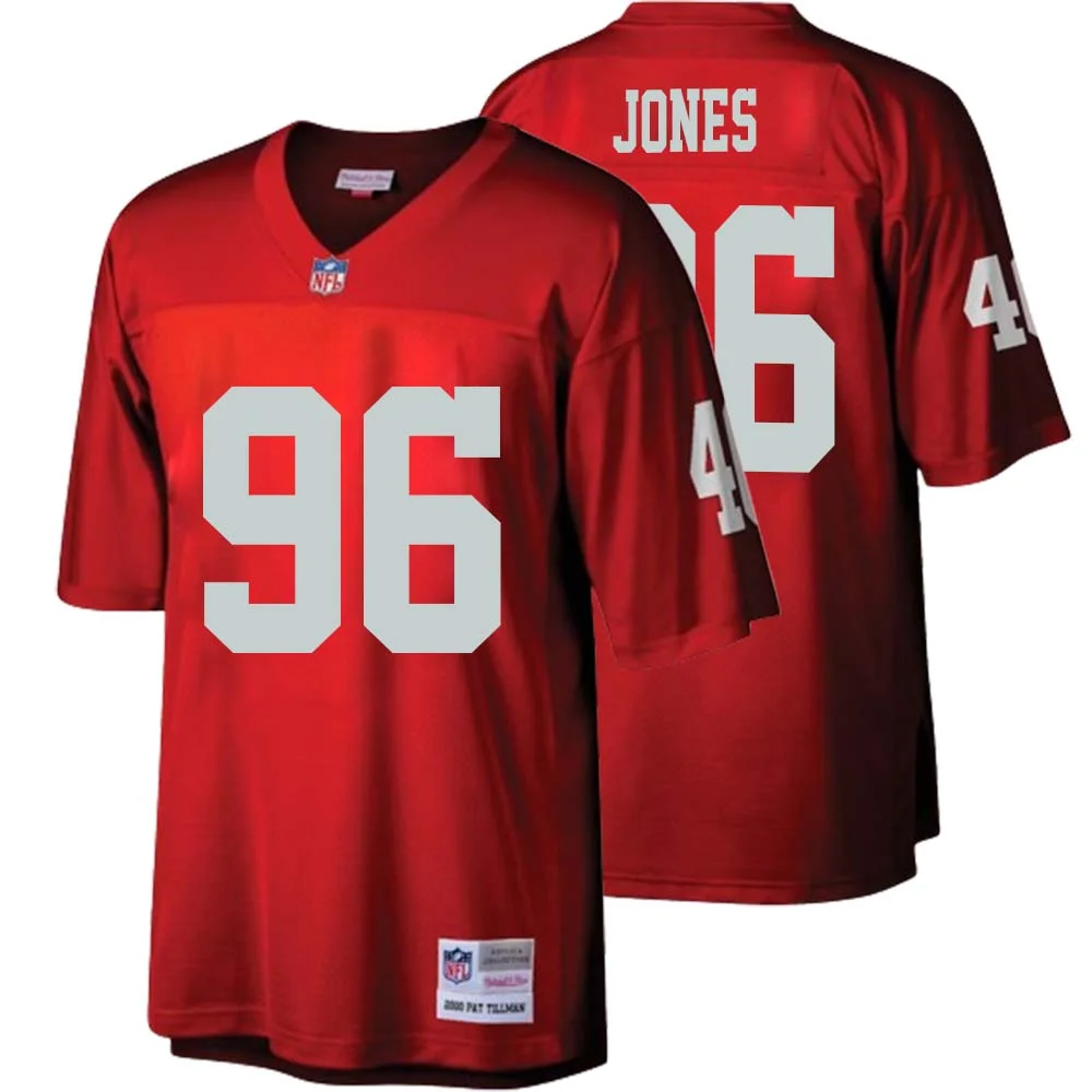 Naquan Jones No 96 Arizona Cardinals Mitchell Ness Big Tall 2000 Retired Player Replica Jersey Red 1