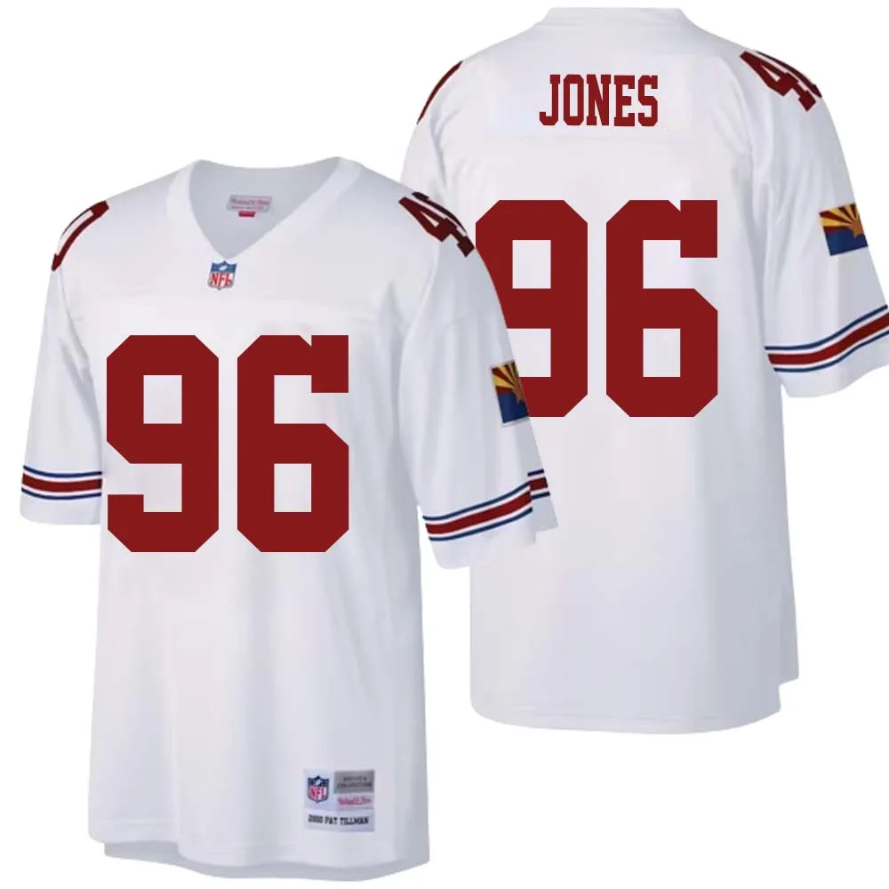 Naquan Jones No 96 Arizona Cardinals Mitchell Ness Big Tall 2000 Retired Player Replica Jersey White