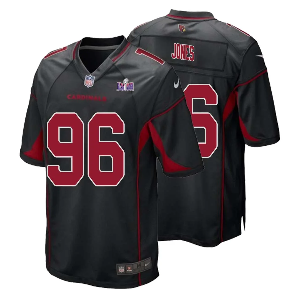 Naquan Jones No 96 Arizona Cardinals Super Bowl LVIII Alternate Game Jersey Cardinal for Men