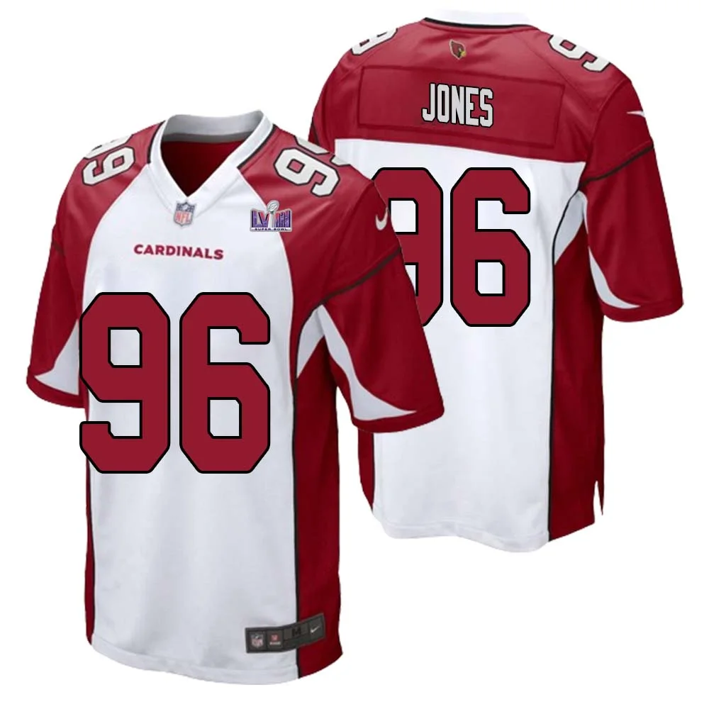 Naquan Jones No 96 Arizona Cardinals Super Bowl LVIII Away Game Jersey Cardinal for Men 1