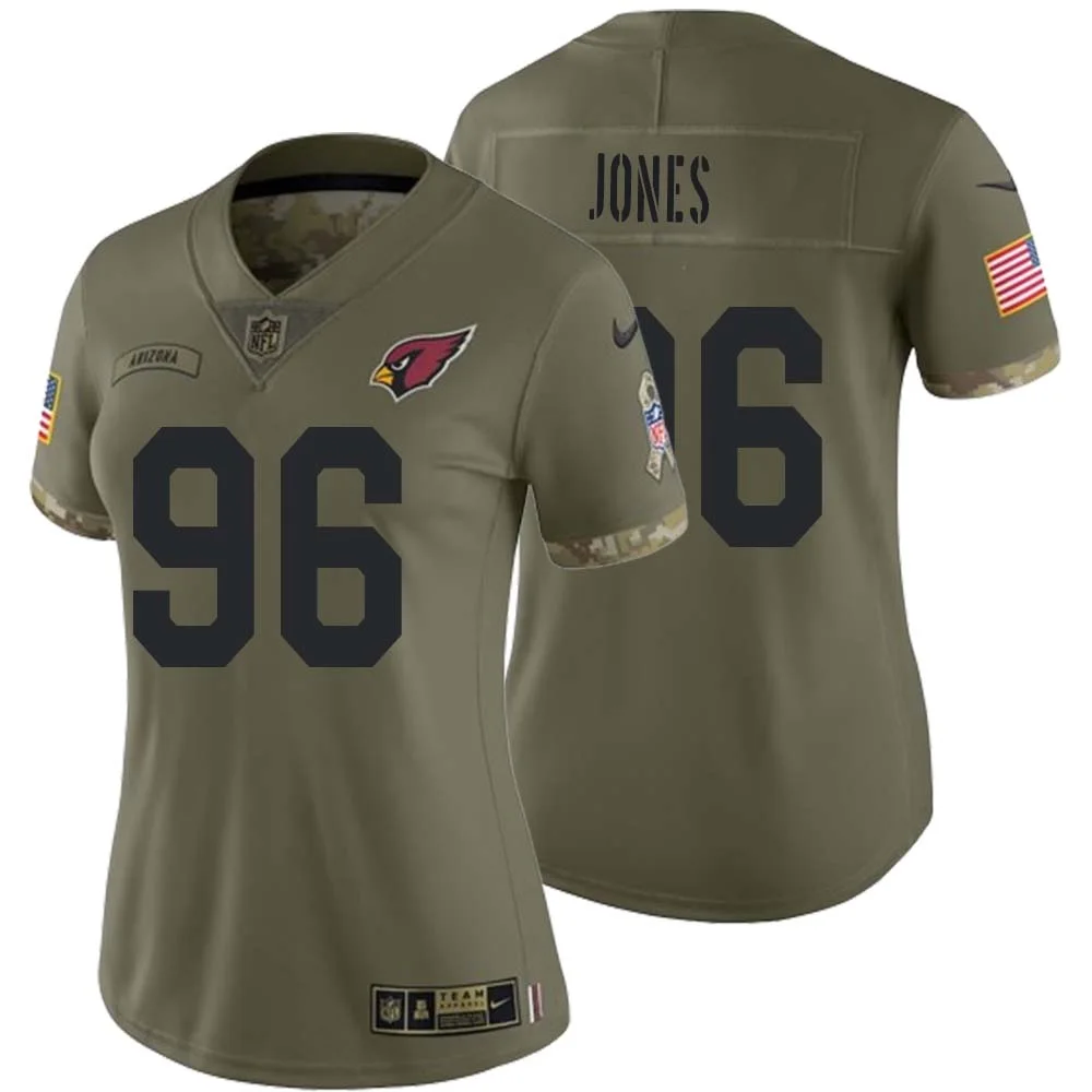 Naquan Jones No 96 Women Arizona Cardinals Olive 2022 Salute To Service Limited Jersey