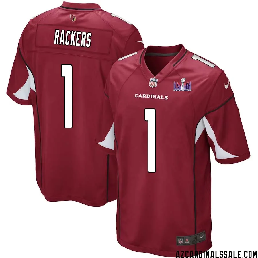 Neil Rackers No 1 Arizona Cardinals Super Bowl LVIII Home Game Jersey Cardinal for Men 1