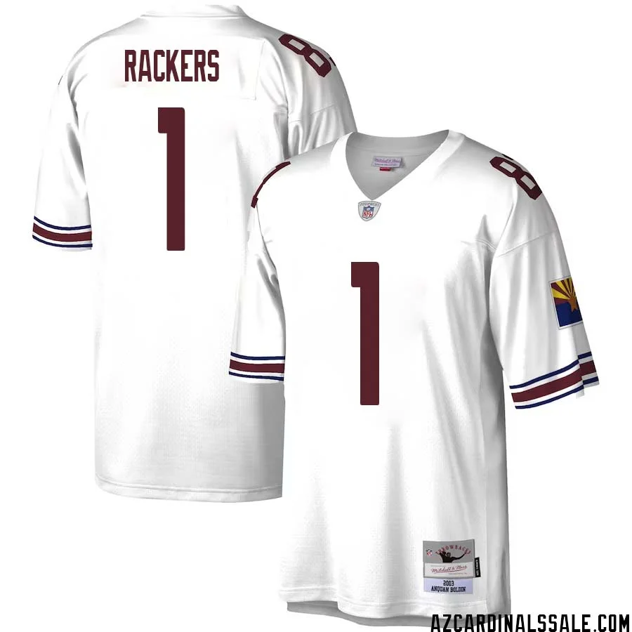 Neil Rackers No 1 Men Mitchell Ness White Arizona Cardinals Legacy Replica Jersey