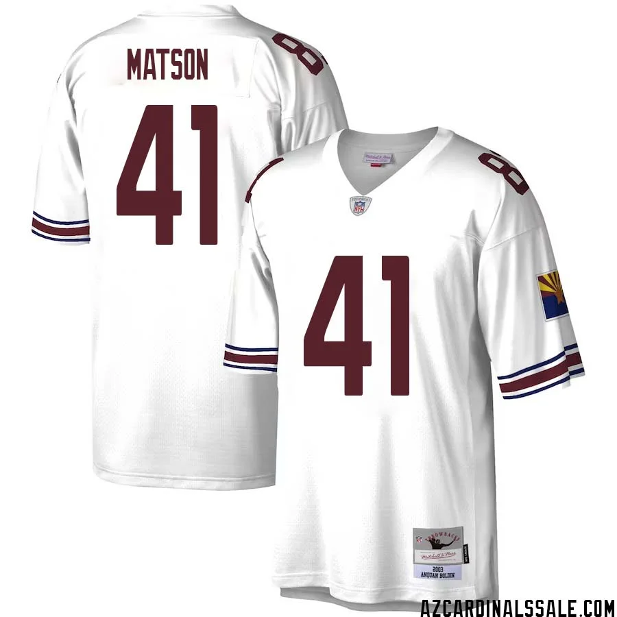 Ollie Matson No 41 Men Mitchell Ness White Arizona Cardinals Legacy Replica Jersey 1