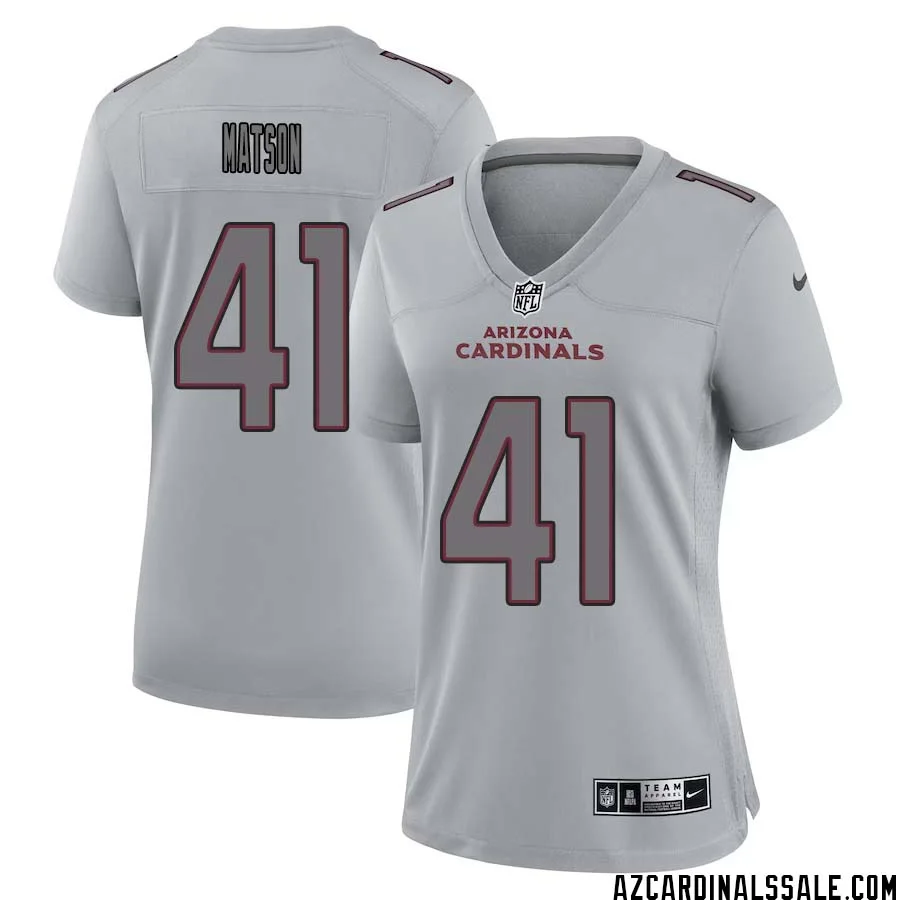 Ollie Matson No 41 Women Arizona Cardinals Gray Atmosphere Fashion Game Jersey 1