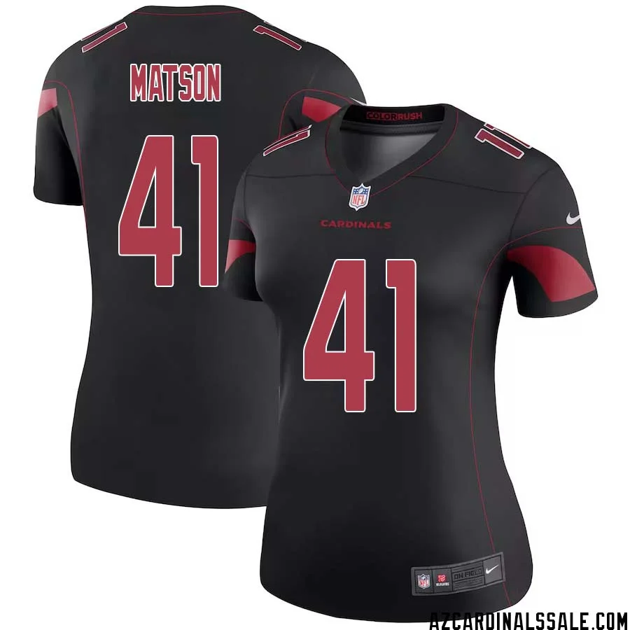 Ollie Matson No 41 Women Black Arizona Cardinals Color Rush Vapor Limited Jersey
