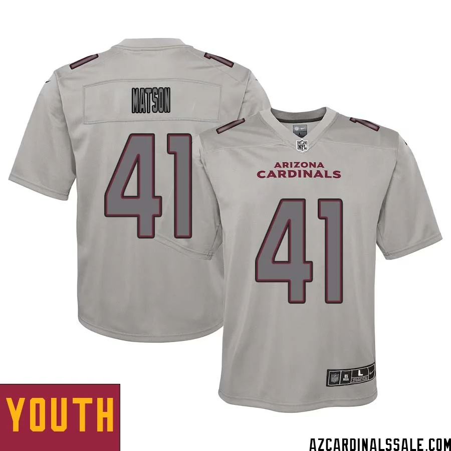 Ollie Matson No 41 Youth Arizona Cardinals Gray Atmosphere Fashion Game Jersey 1