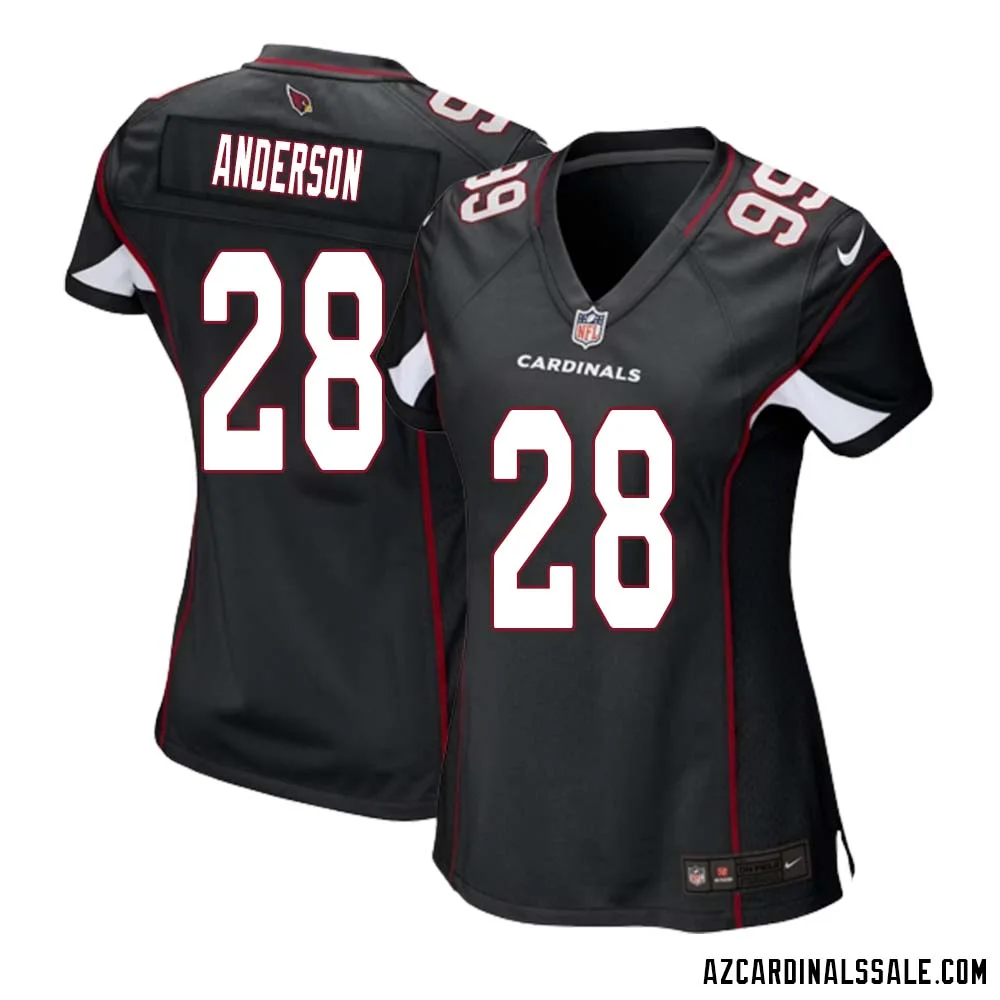 Owen Anderson No 28 Arizona Cardinals Black Alternate Game Jersey Cardinal for Women