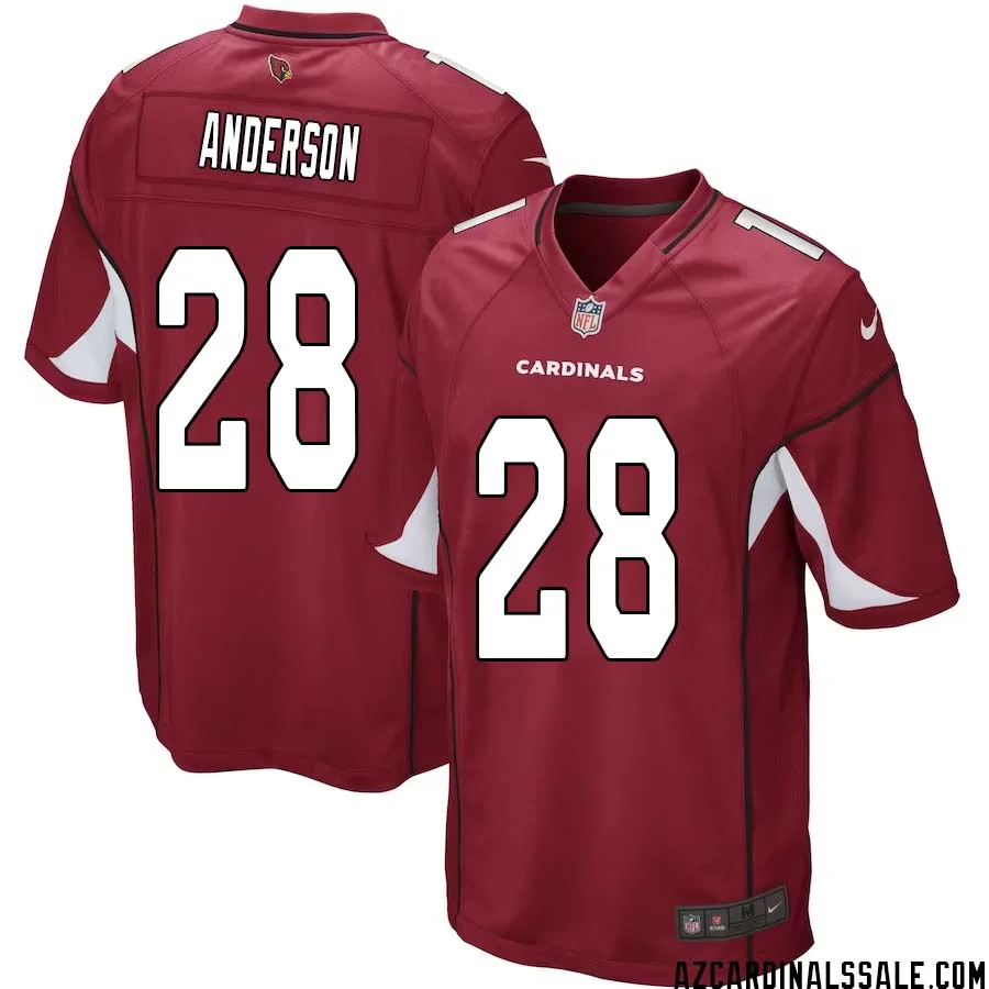 Owen Anderson No 28 Arizona Cardinals Home Game Jersey Cardinal for Men