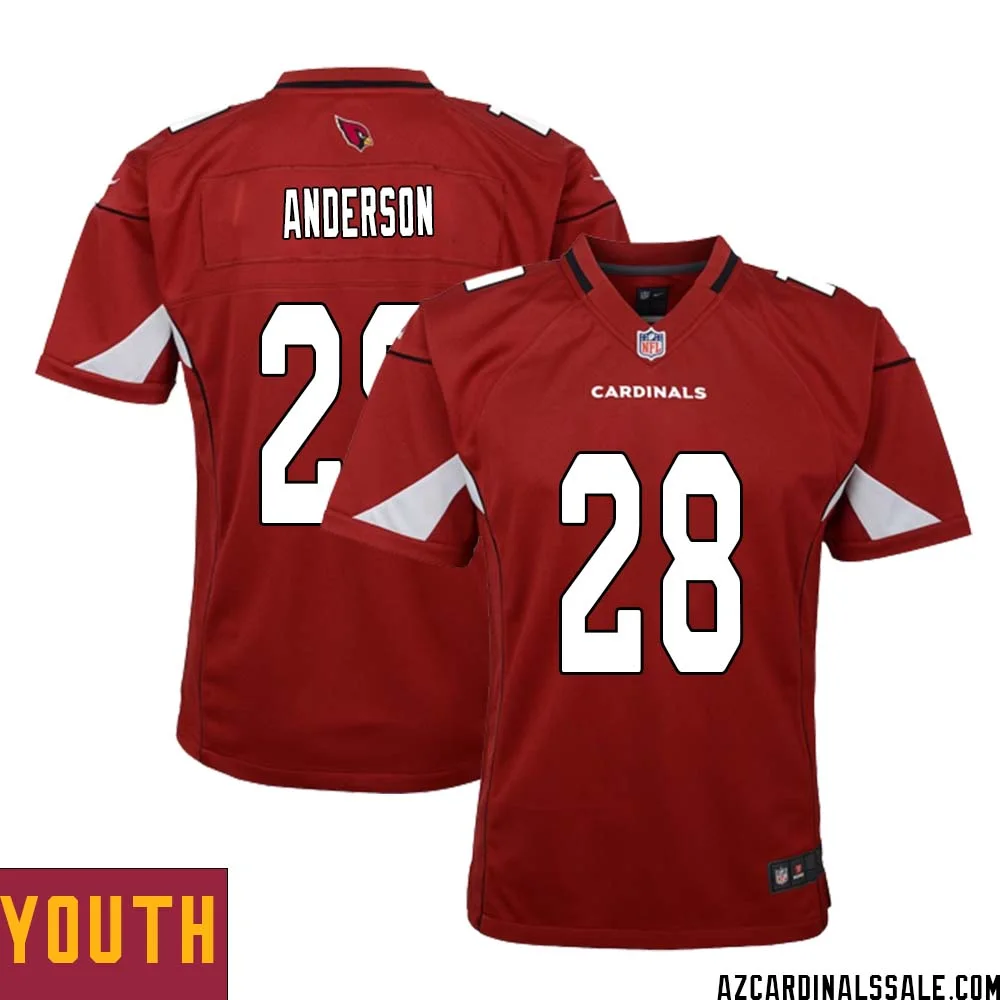 Owen Anderson No 28 Arizona Cardinals Home Game Jersey Cardinal for Youth