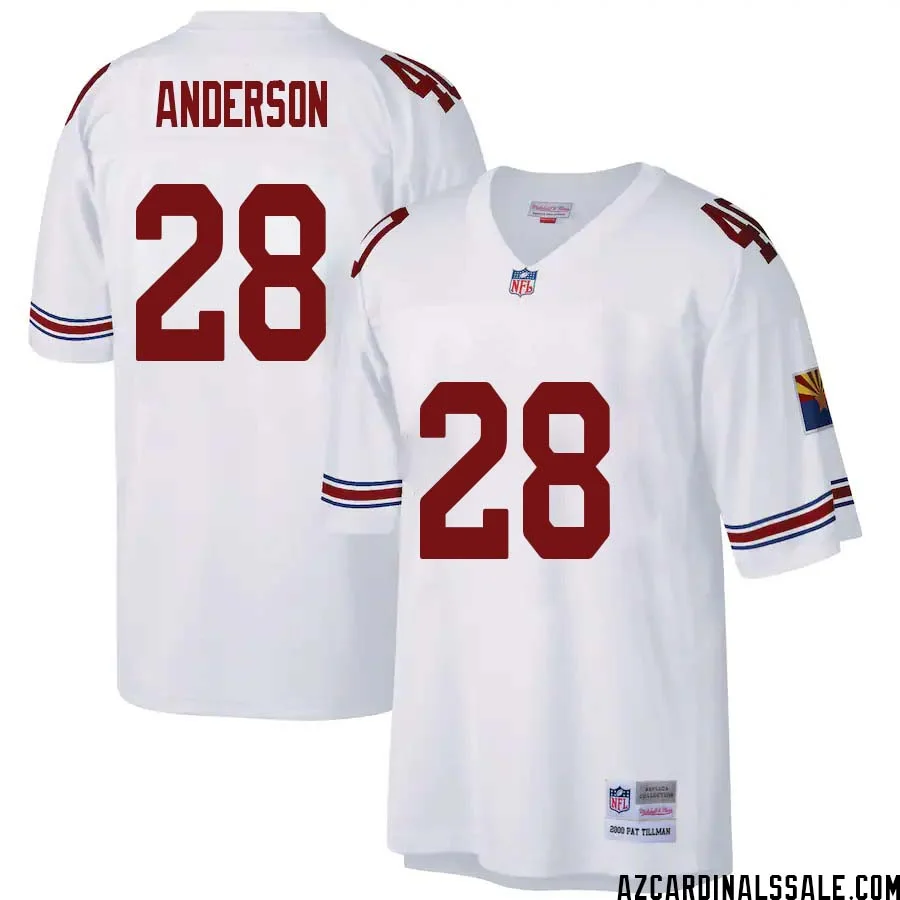 Owen Anderson No 28 Arizona Cardinals Mitchell Ness Big Tall 2000 Retired Player Replica Jersey White 1