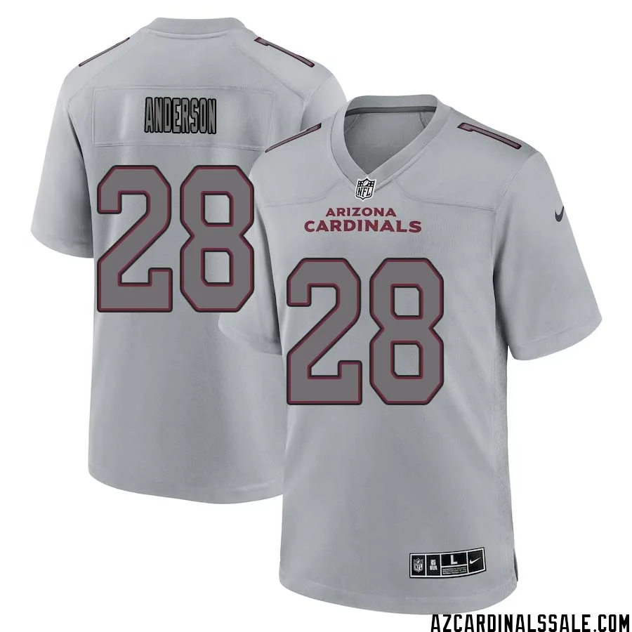 Owen Anderson No 28 Men Arizona Cardinals Gray Atmosphere Fashion Game Jersey 1