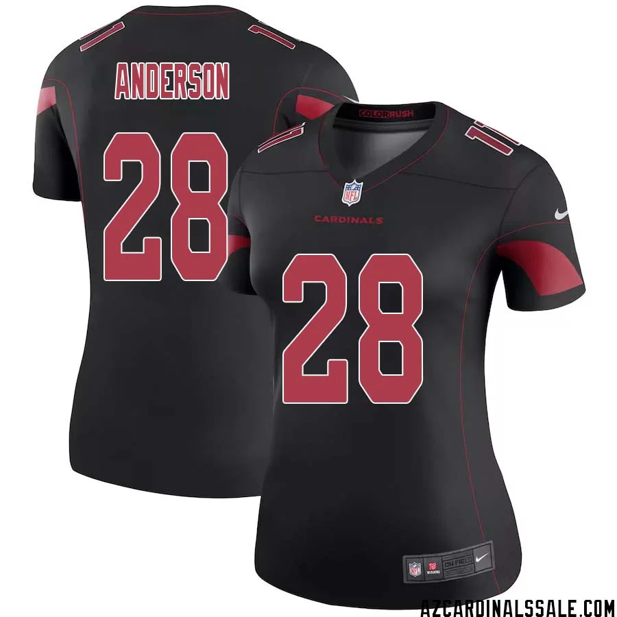 Owen Anderson No 28 Women Black Arizona Cardinals Color Rush Vapor Limited Jersey