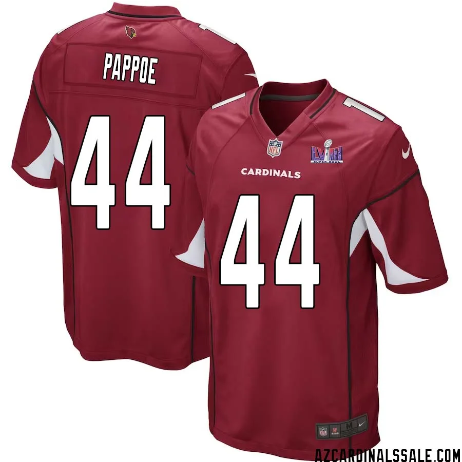 Owen Pappoe No 44 Arizona Cardinals Super Bowl LVIII Home Game Jersey Cardinal for Men 1