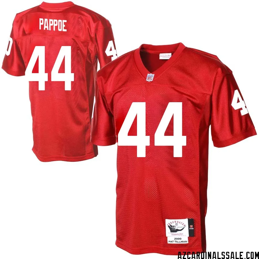 Owen Pappoe No 44 Men Arizona Cardinals Mitchell Ness Cardinal Authentic Throwback Jersey