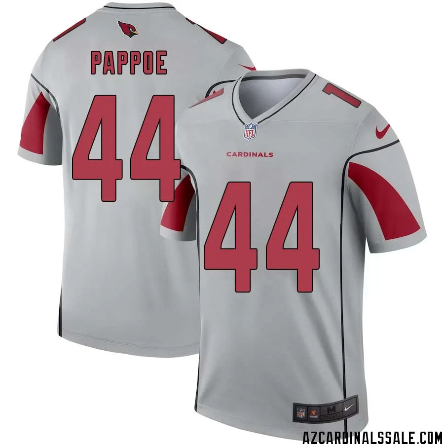 Owen Pappoe No 44 Men Silver Arizona Cardinals Inverted Legend Jersey 1