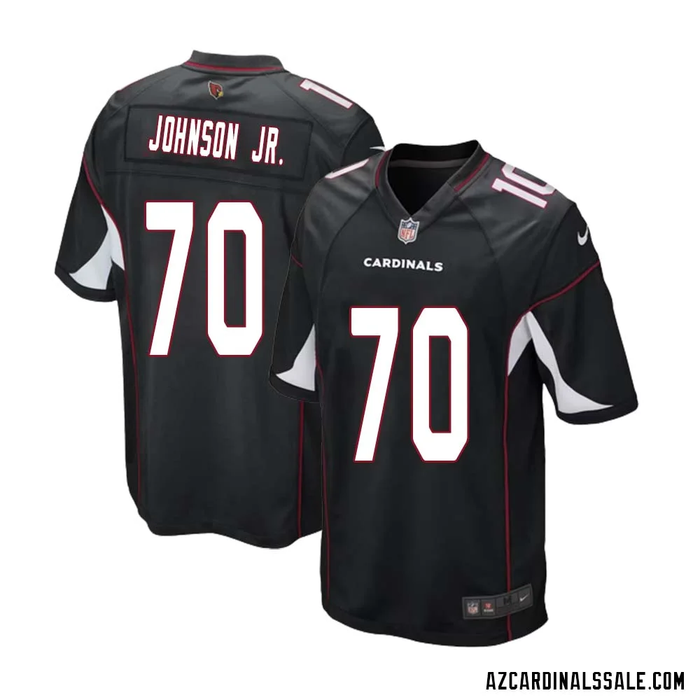 Paris Johnson Jr. No 70 Arizona Cardinals Black Alternate Game Jersey Cardinal for Men