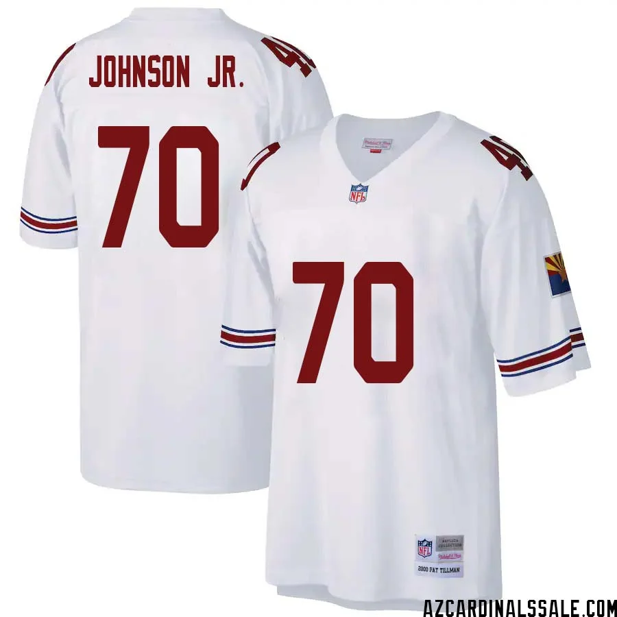 Paris Johnson Jr. No 70 Arizona Cardinals Mitchell Ness Big Tall 2000 Retired Player Replica Jersey White