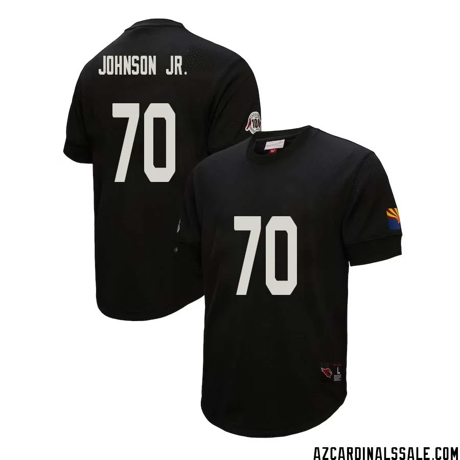Paris Johnson Jr. No 70 Arizona Cardinals Mitchell Ness Retired Player Name Number Mesh Top Black