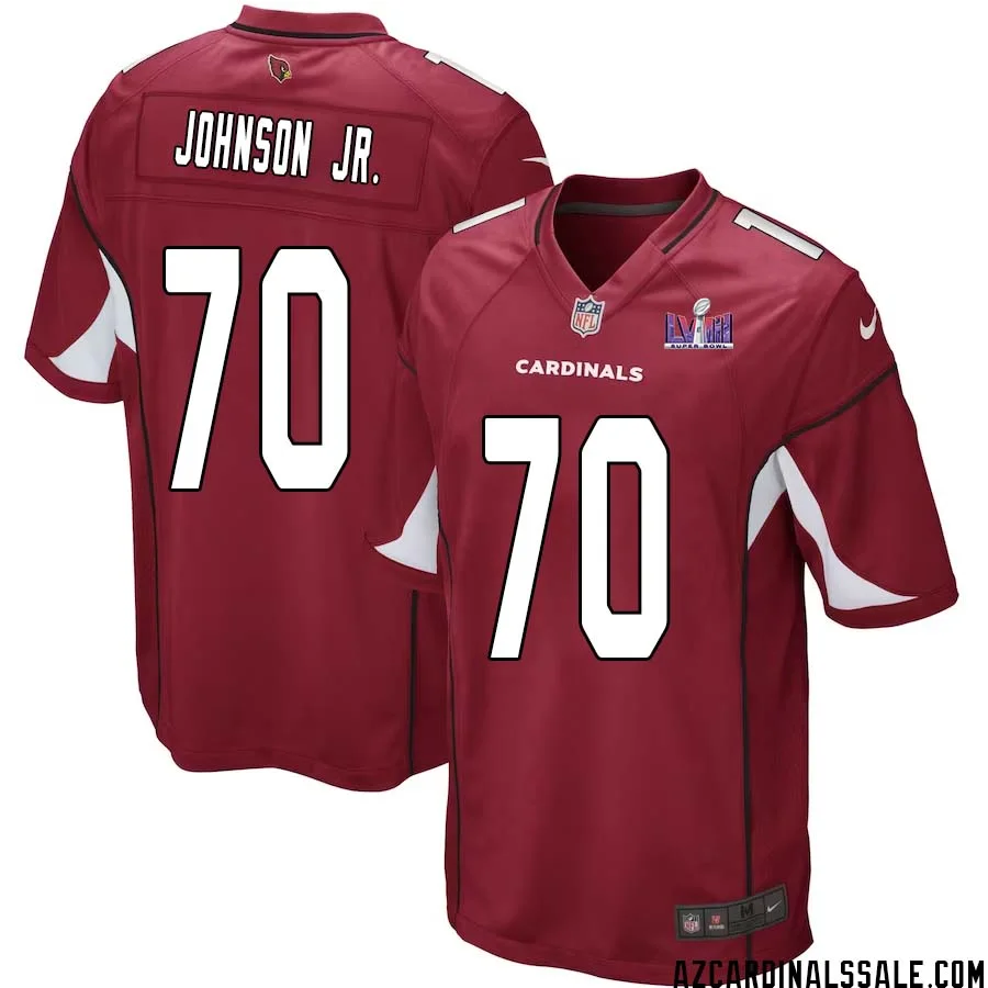 Paris Johnson Jr. No 70 Arizona Cardinals Super Bowl LVIII Home Game Jersey Cardinal for Men