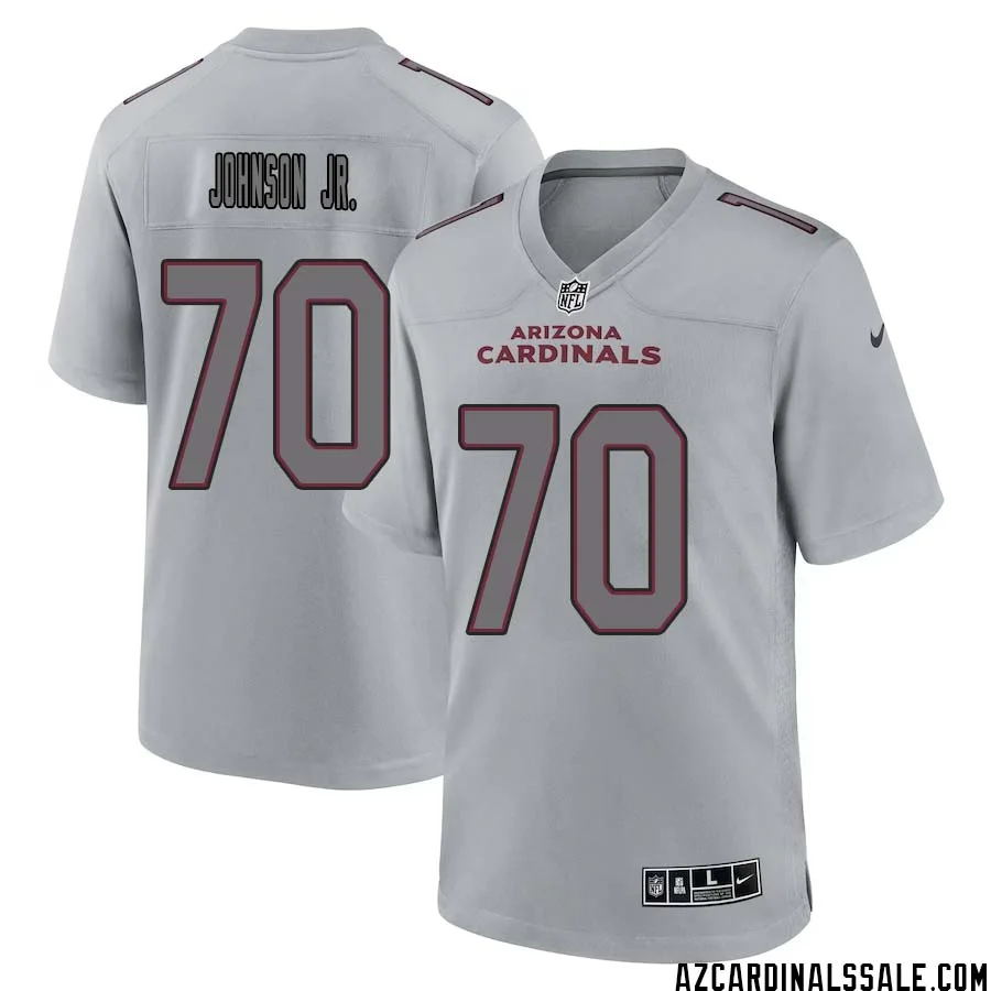 Paris Johnson Jr. No 70 Men Arizona Cardinals Gray Atmosphere Fashion Game Jersey
