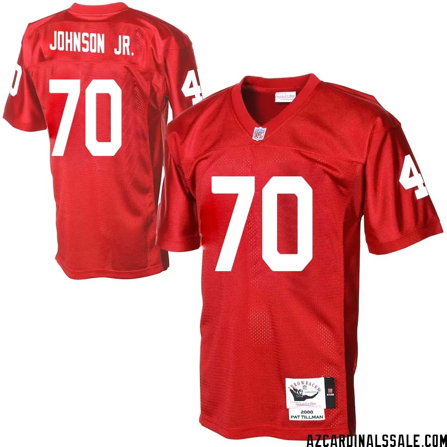 Paris Johnson Jr. No 70 Men Arizona Cardinals Mitchell Ness Cardinal Authentic Throwback Jersey 1