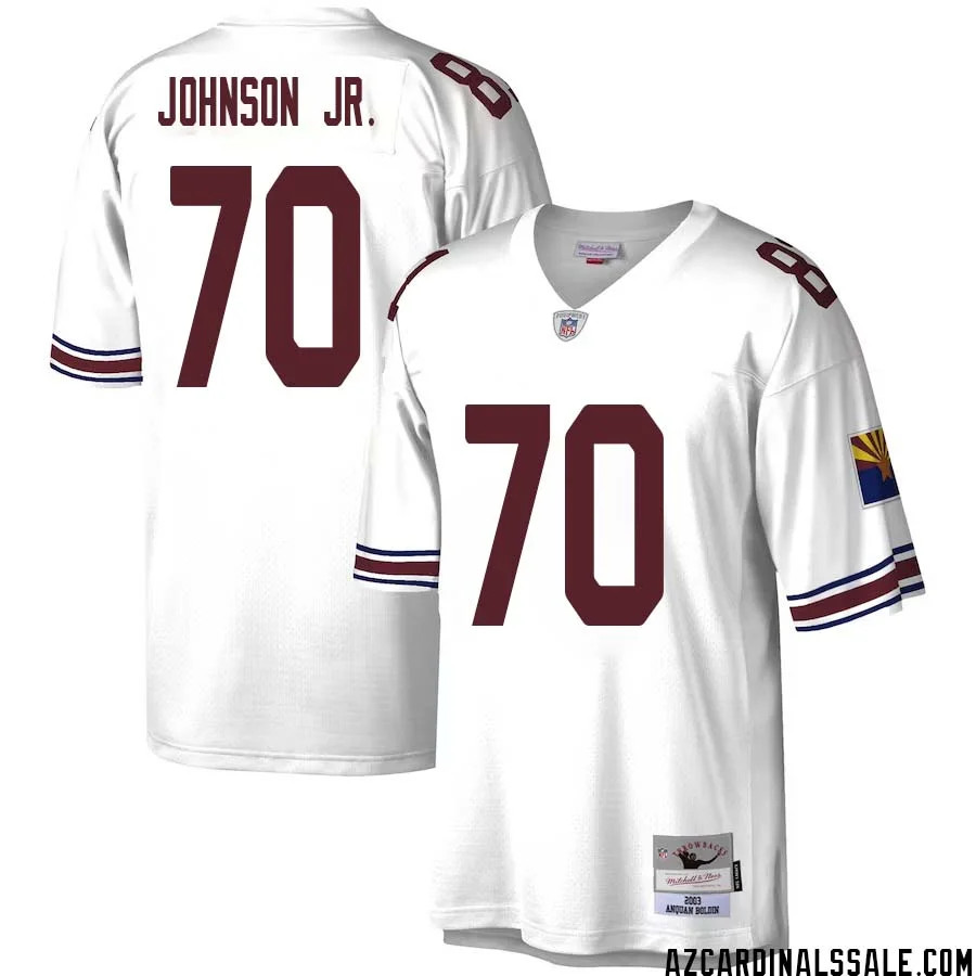 Paris Johnson Jr. No 70 Men Mitchell Ness White Arizona Cardinals Legacy Replica Jersey 1