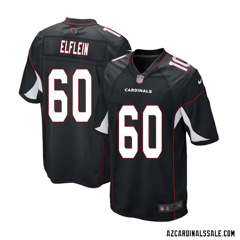 Pat Elflein No 60 Arizona Cardinals Black Alternate Game Jersey Cardinal for Men 1