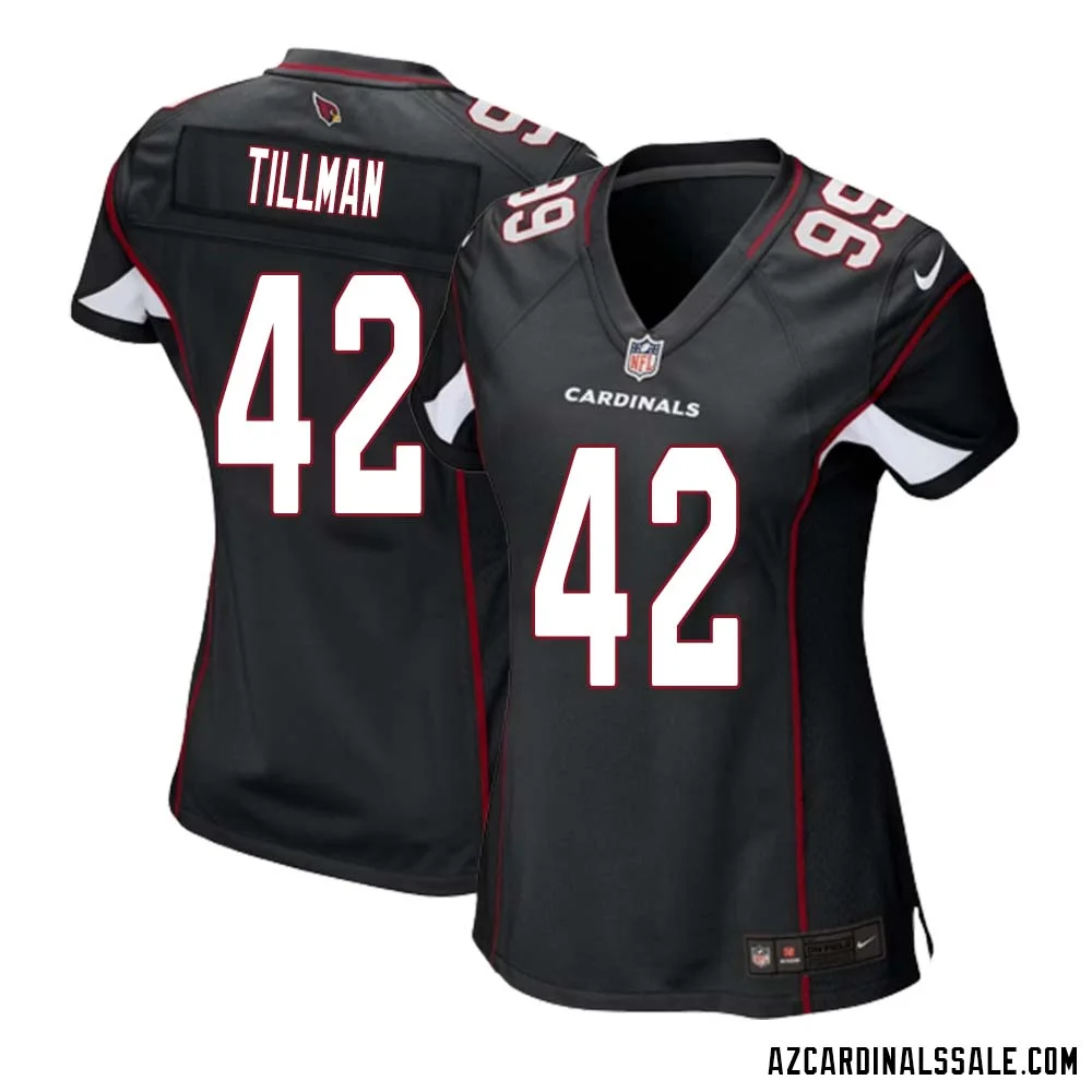 Pat Tillman No 42 Arizona Cardinals Black Alternate Game Jersey Cardinal for Women 1