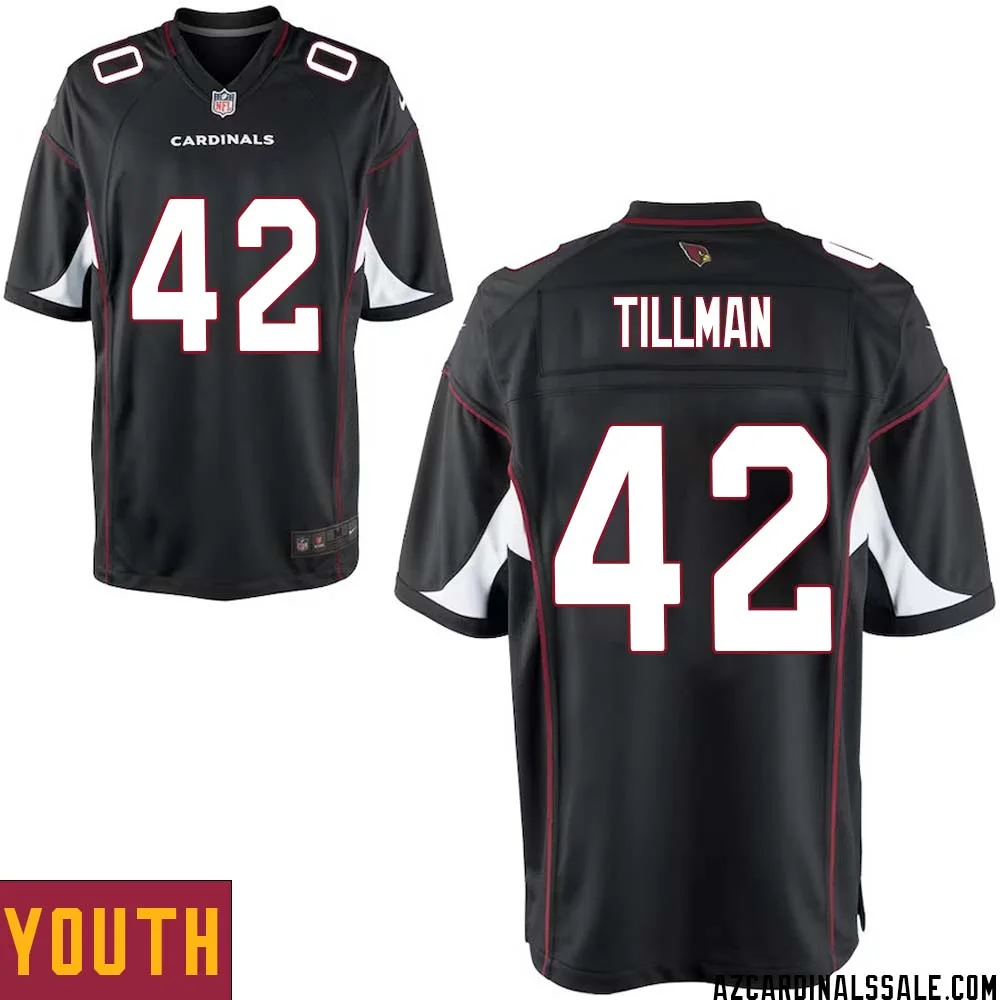 Pat Tillman No 42 Arizona Cardinals Black Alternate Game Jersey Cardinal for Youth 1