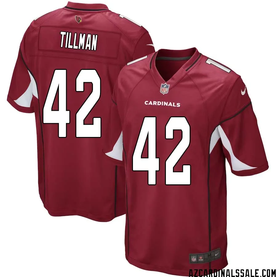 Pat Tillman No 42 Arizona Cardinals Home Game Jersey Cardinal for Men 1