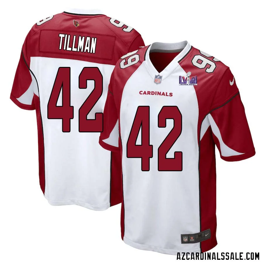 Pat Tillman No 42 Arizona Cardinals Super Bowl LVIII Away Game Jersey Cardinal for Men