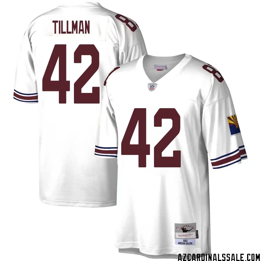 Pat Tillman No 42 Men Mitchell Ness White Arizona Cardinals Legacy Replica Jersey 1