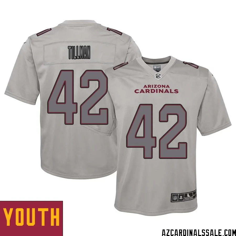 Pat Tillman No 42 Youth Arizona Cardinals Gray Atmosphere Fashion Game Jersey