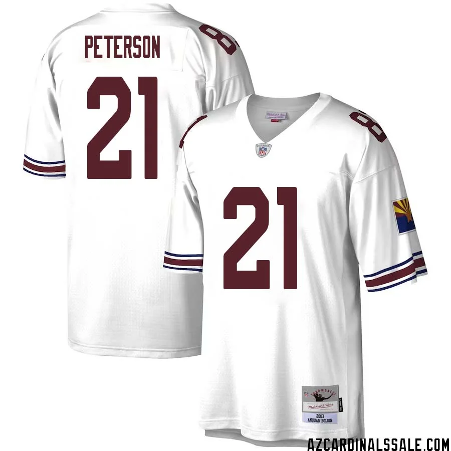 Patrick Peterson No 21 Men Mitchell Ness White Arizona Cardinals Legacy Replica Jersey