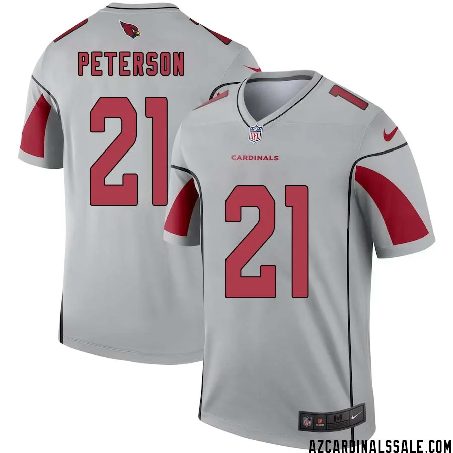 Patrick Peterson No 21 Men Silver Arizona Cardinals Inverted Legend Jersey 1