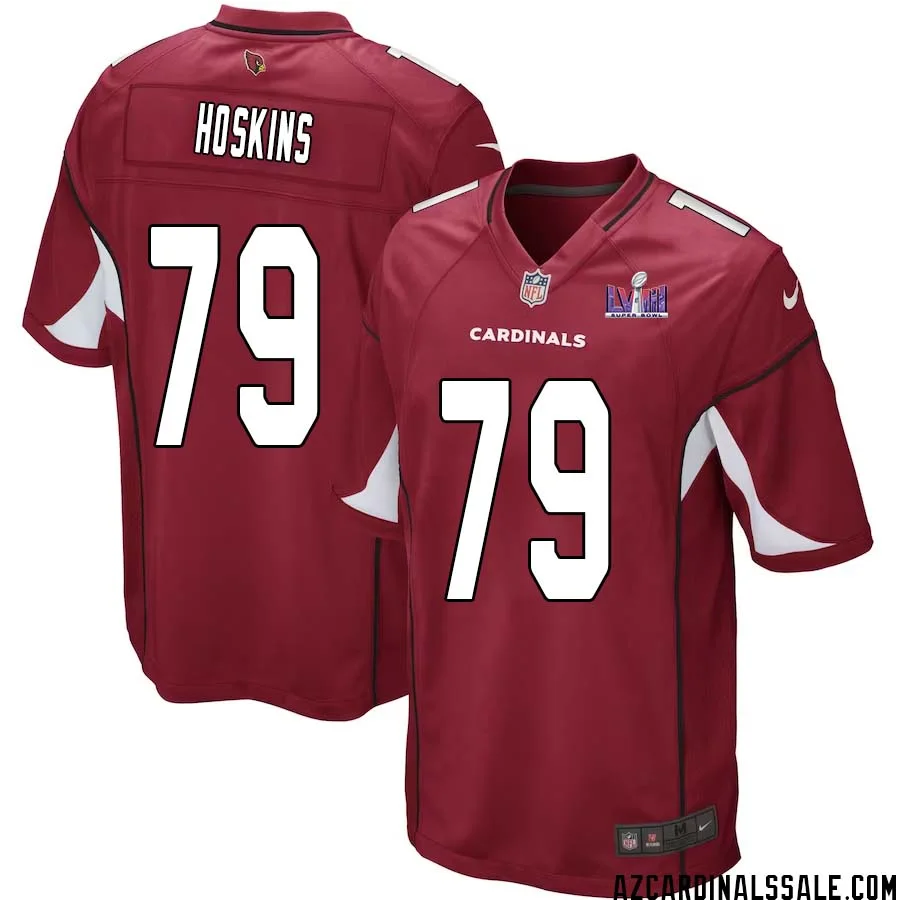 Phil Hoskins No 79 Arizona Cardinals Super Bowl LVIII Home Game Jersey Cardinal for Men 1