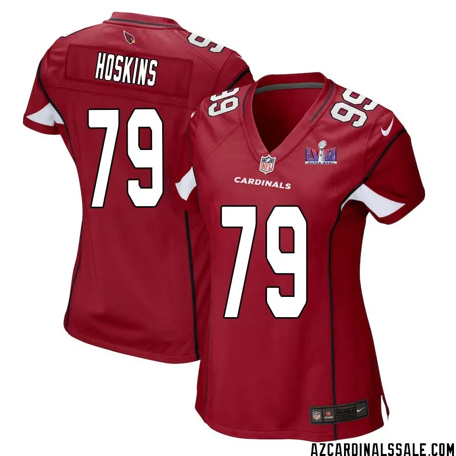 Phil Hoskins No 79 Arizona Cardinals Super Bowl LVIII Home Game Jersey Cardinal for Women 1