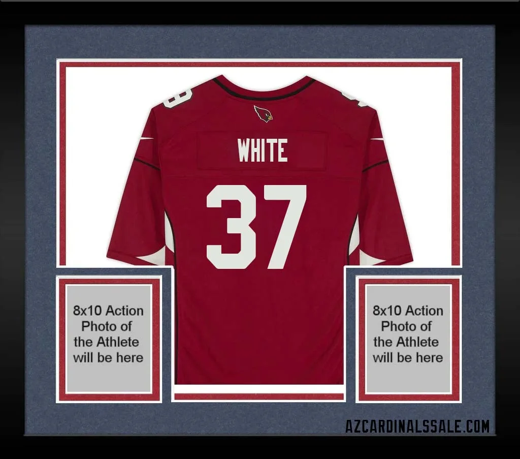 Quavian White No 37 Arizona Cardinals Autographed Red Game Jersey
