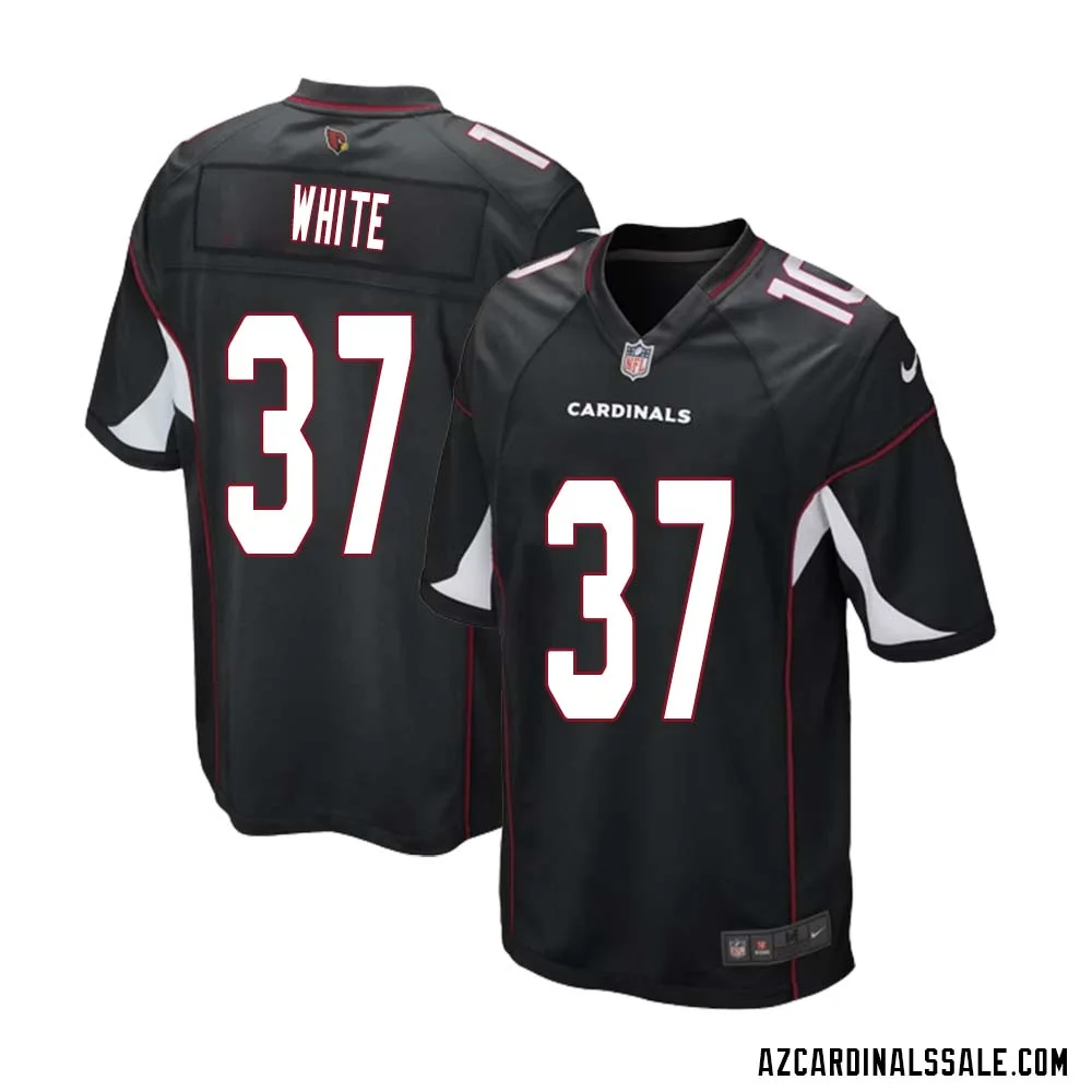 Quavian White No 37 Arizona Cardinals Black Alternate Game Jersey Cardinal for Men