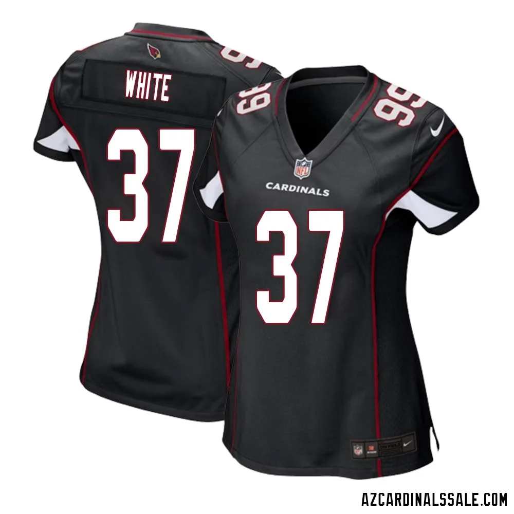 Quavian White No 37 Arizona Cardinals Black Alternate Game Jersey Cardinal for Women 1