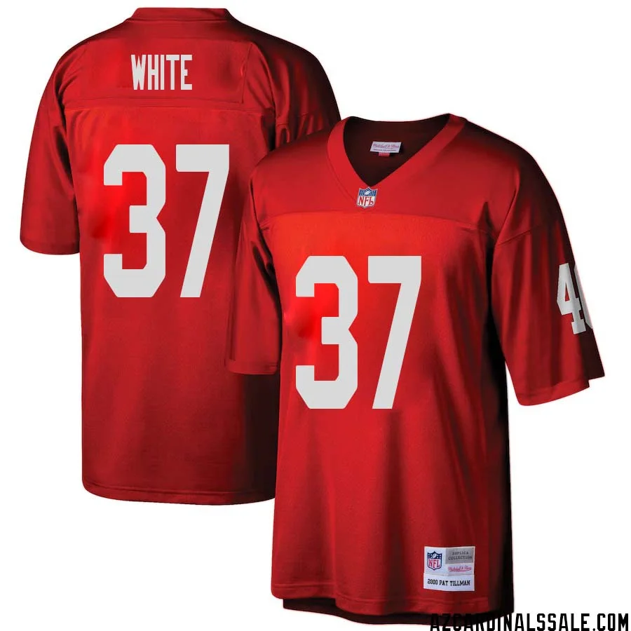 Quavian White No 37 Arizona Cardinals Mitchell Ness Big Tall 2000 Retired Player Replica Jersey Red
