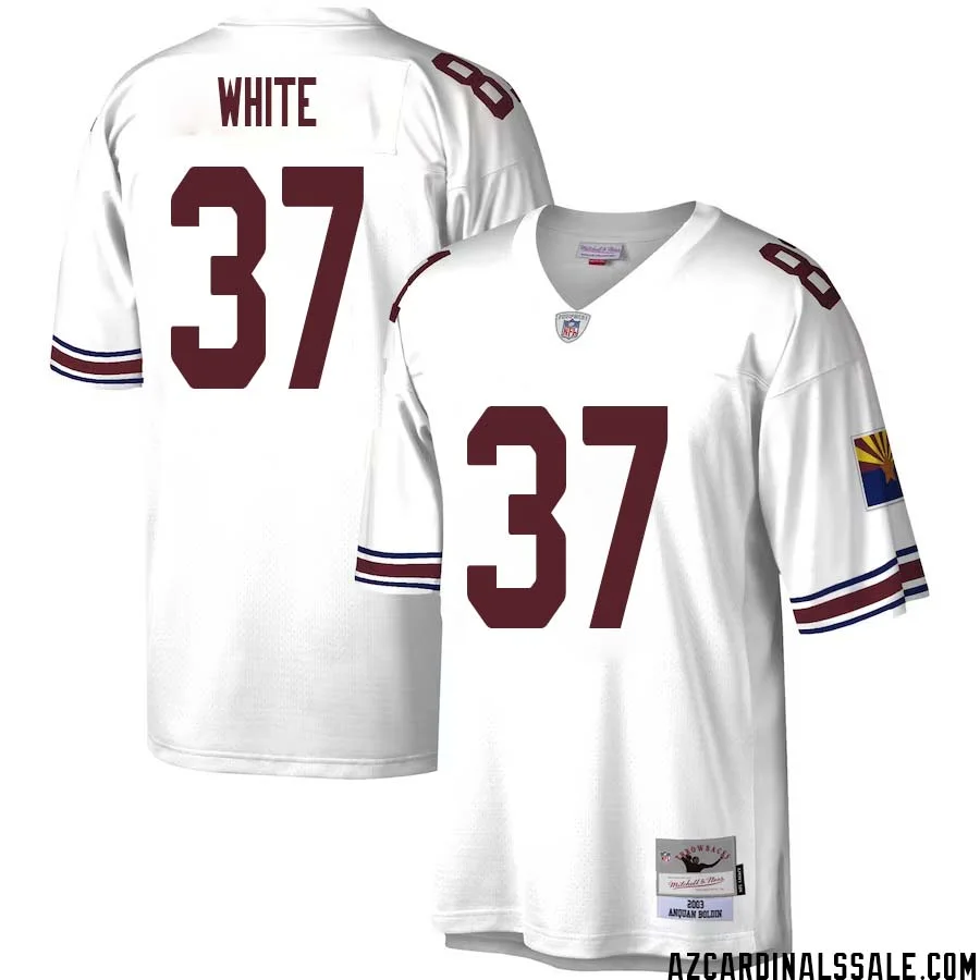 Quavian White No 37 Men Mitchell Ness White Arizona Cardinals Legacy Replica Jersey 1