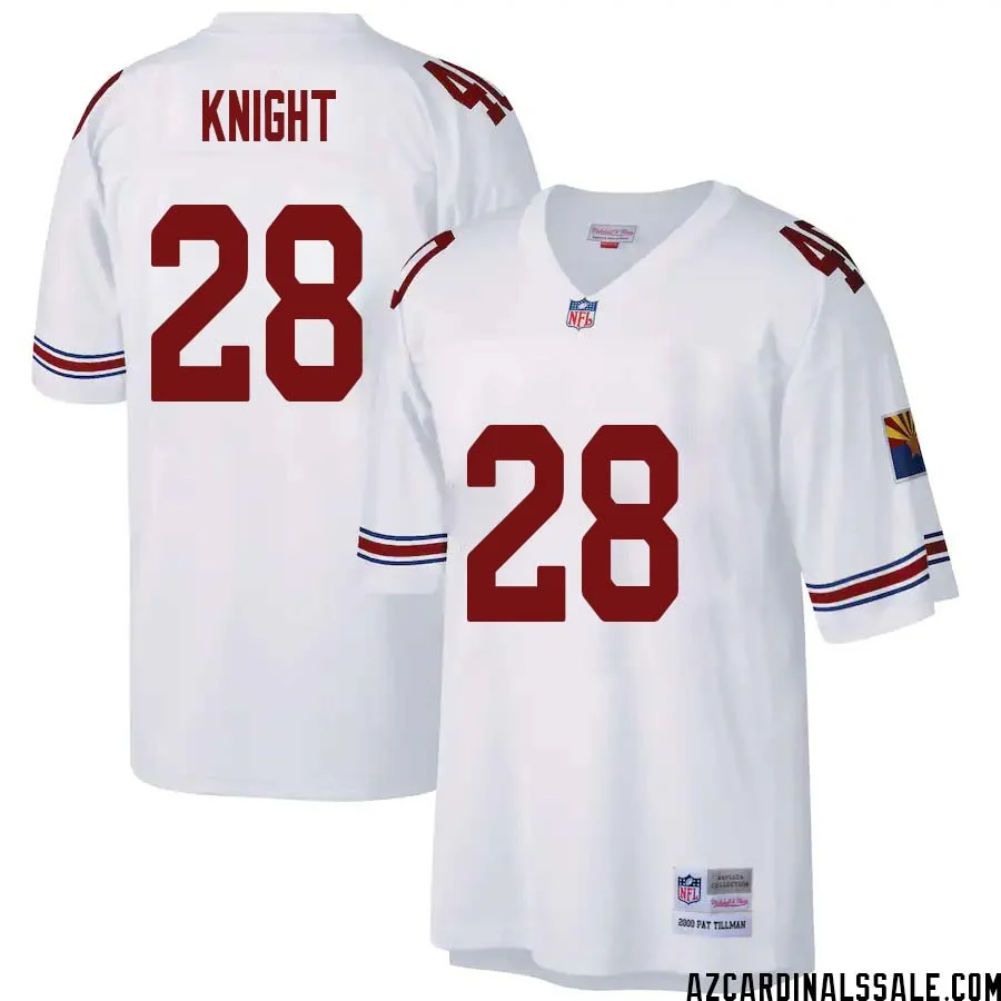 Qwuantrezz Knight No 28 Arizona Cardinals Mitchell Ness Big Tall 2000 Retired Player Replica Jersey White 1