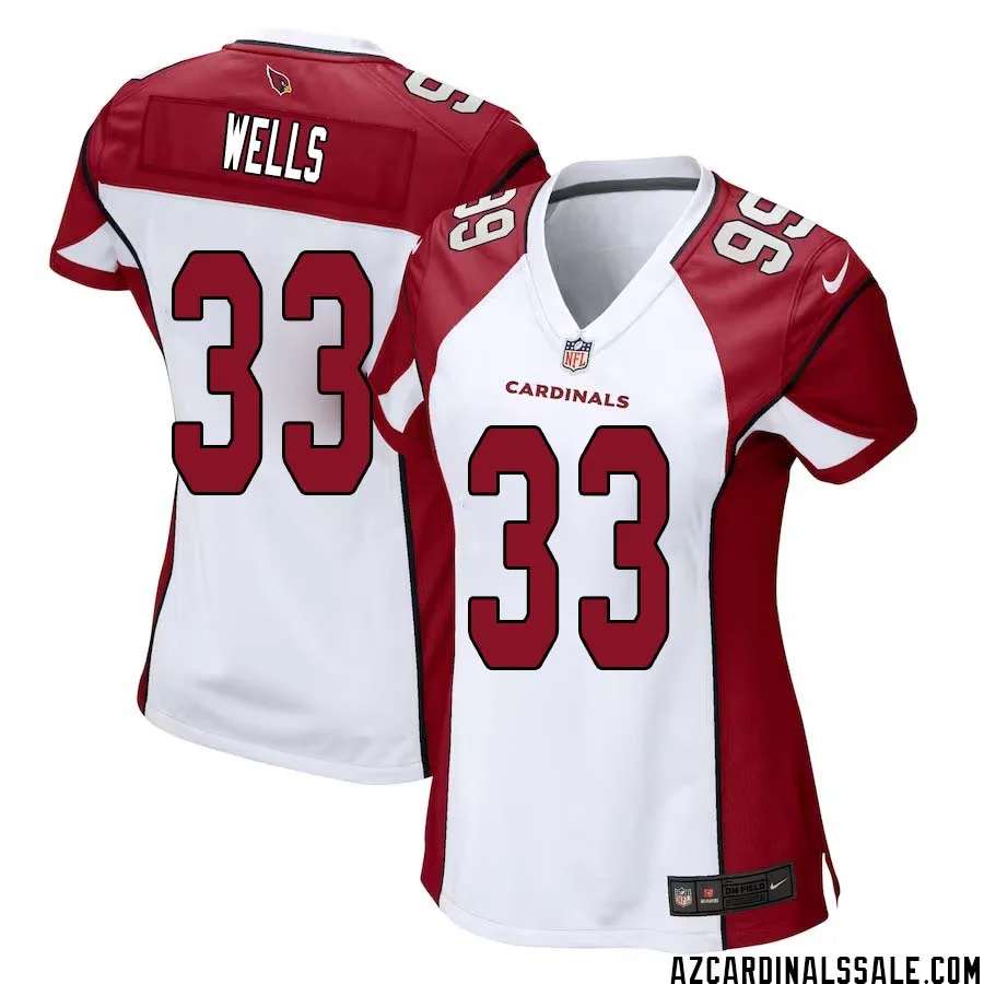 Reggie Wells No 33 Arizona Cardinals Away Game Jersey Cardinal for Women