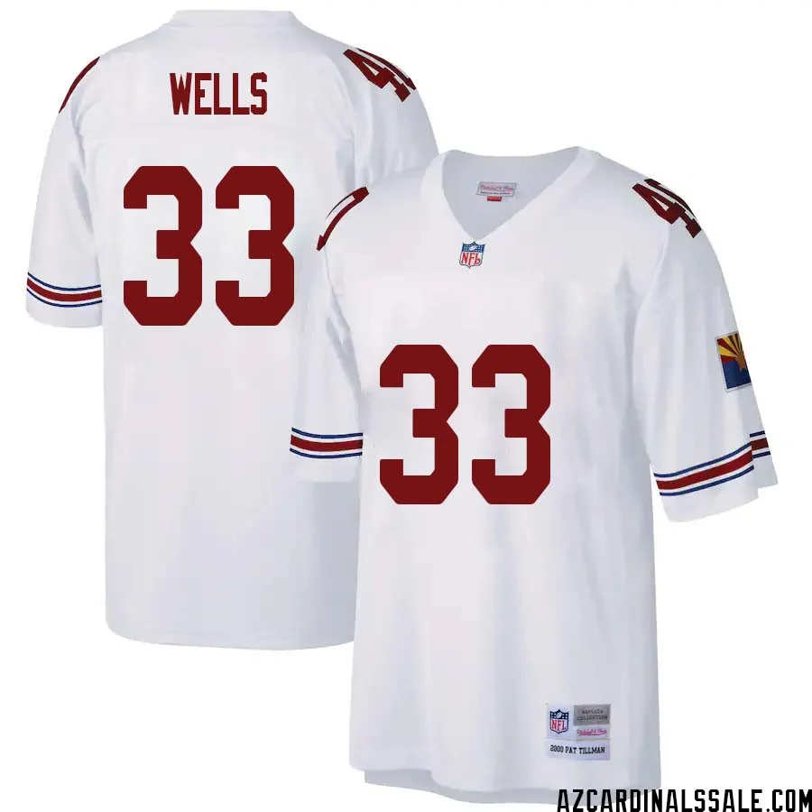 Reggie Wells No 33 Arizona Cardinals Mitchell Ness Big Tall 2000 Retired Player Replica Jersey White