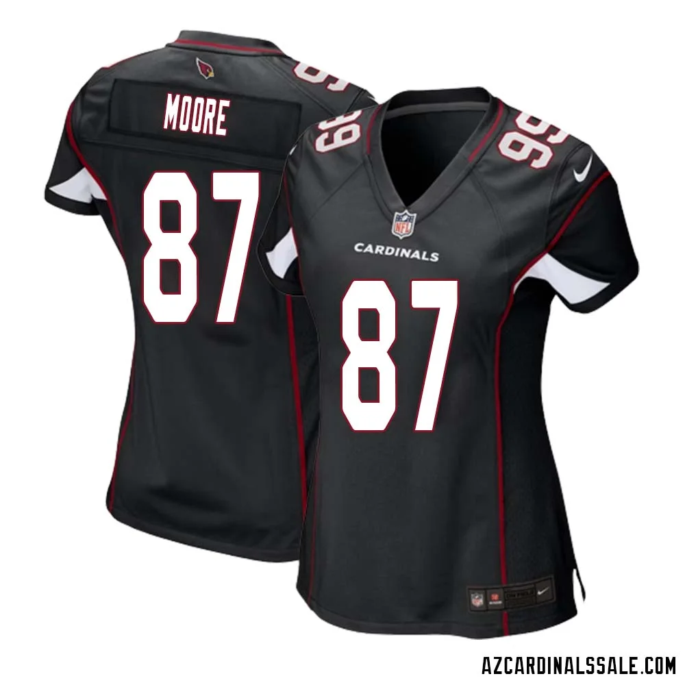 Rob Moore No 87 Arizona Cardinals Black Alternate Game Jersey Cardinal for Women 1